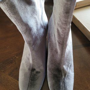 Free People Grey Velvet Cecile Ankle Boot